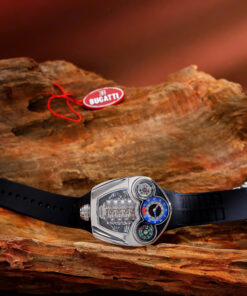 Đồng hồ Jacob & Co Bugatti dây cao su đen fake cao cấp 52mm x 44mm