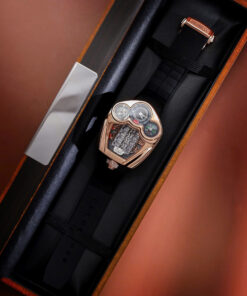 Đồng hồ Jacob & Co Bugatti vàng hồng dây cao su fake cao cấp 52mm x 44mm