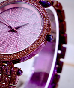 Đồng hồ Michael Kors Darci Pavé nữ đính full đá màu tím 38mm