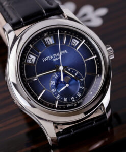 Đồng hồ Patek Philippe 5205G Replica 11 màu xanh blue dây da 40mm (2)