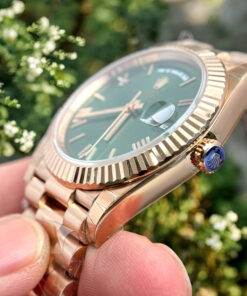 Đồng hồ Rolex Day-Date Fake 1 1 mặt xanh lá cây dây đeo President 40mm (2)