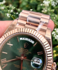 Đồng hồ Rolex Day-Date Fake 1 1 mặt xanh lá cây dây đeo President 40mm (2)