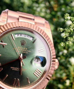 Đồng hồ Rolex Day-Date Fake 1 1 mặt xanh lá cây dây đeo President 40mm (2)