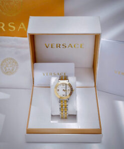 Đồng hồ Versace Greca Icon mặt đính đá demi vàng like auth 36mm