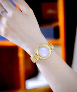 Đồng hồ Versace Greca Twist VE6I00623 vàng gold mặt tím like auth 32mm