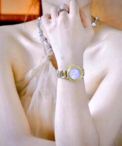 Đồng hồ Versace Greca Twist VE6I00623 vàng gold mặt tím like auth 32mm