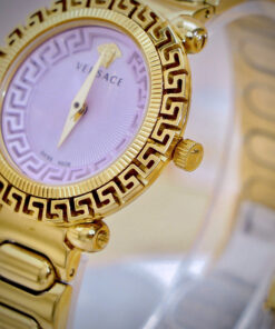 Đồng hồ Versace Greca Twist VE6I00623 vàng gold mặt tím like auth 32mm
