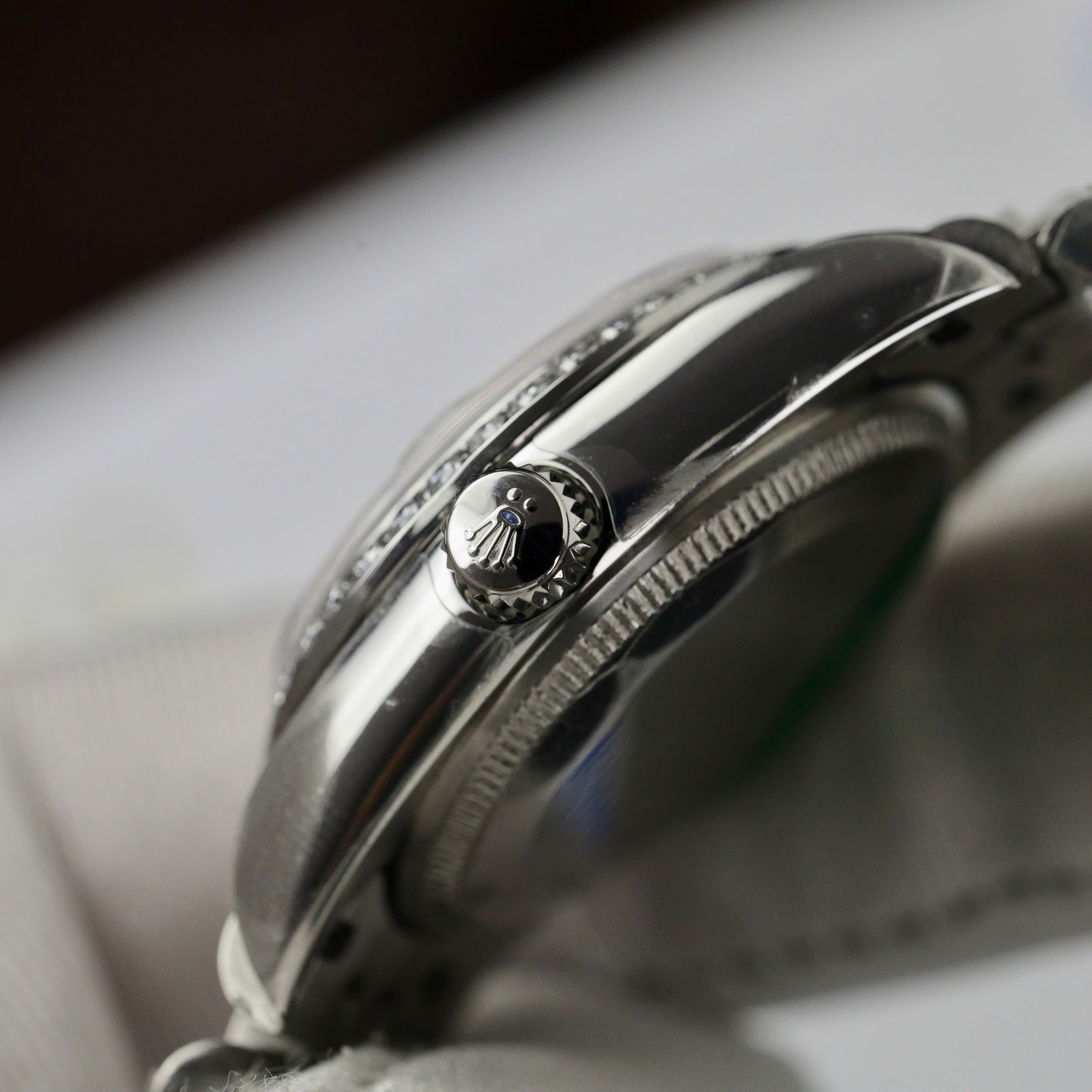 Đồng Hồ Rolex DateJust Replica 11 Nữ Mặt Khảm Trai Đính Đá Dây Thép 31mm (3)