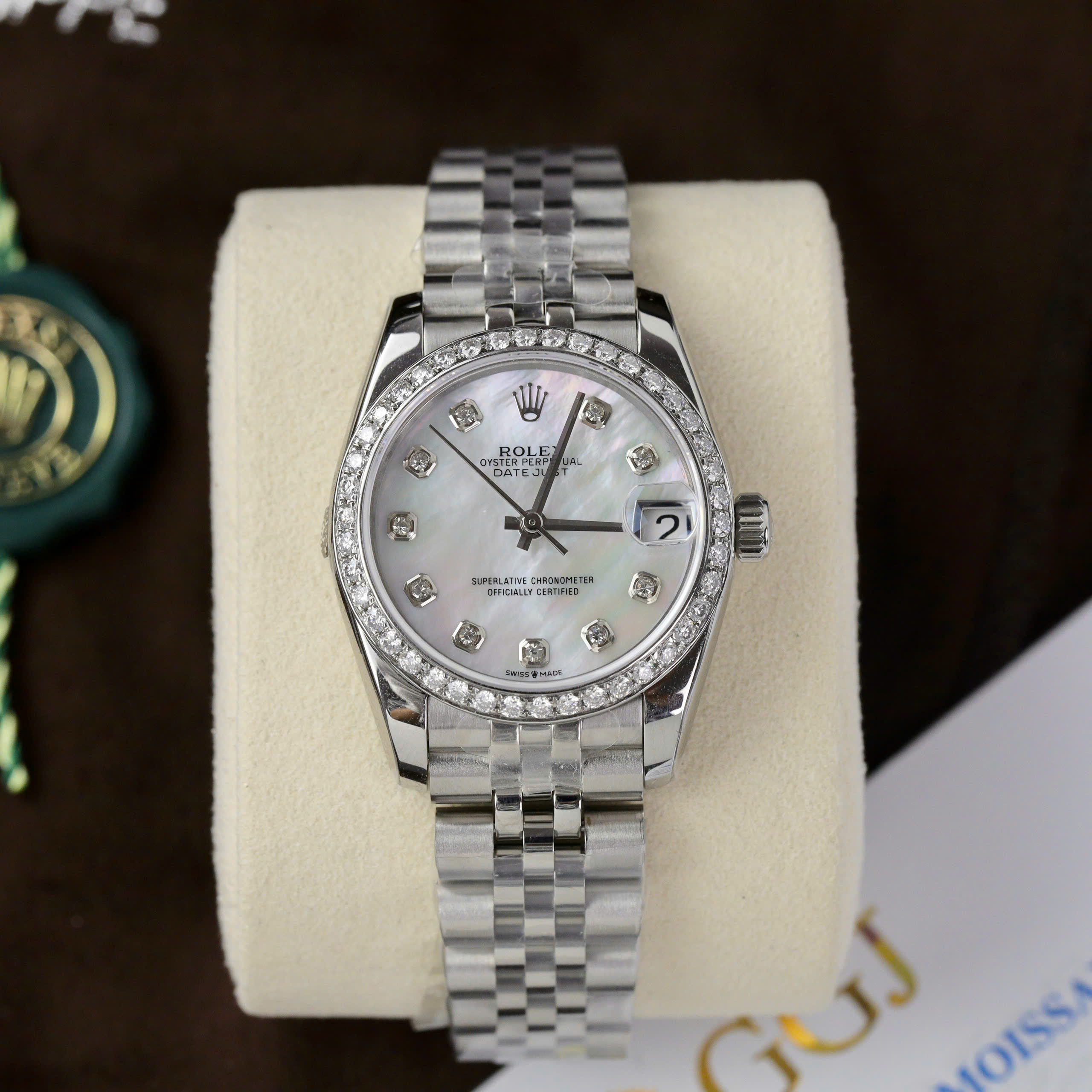 Đồng Hồ Rolex DateJust Replica 11 Nữ Mặt Khảm Trai Đính Đá Dây Thép 31mm (4) Đồng Hồ Rolex DateJust Replica 11 Nữ Mặt Khảm Trai Đính Đá Dây Thép 31mm (4)