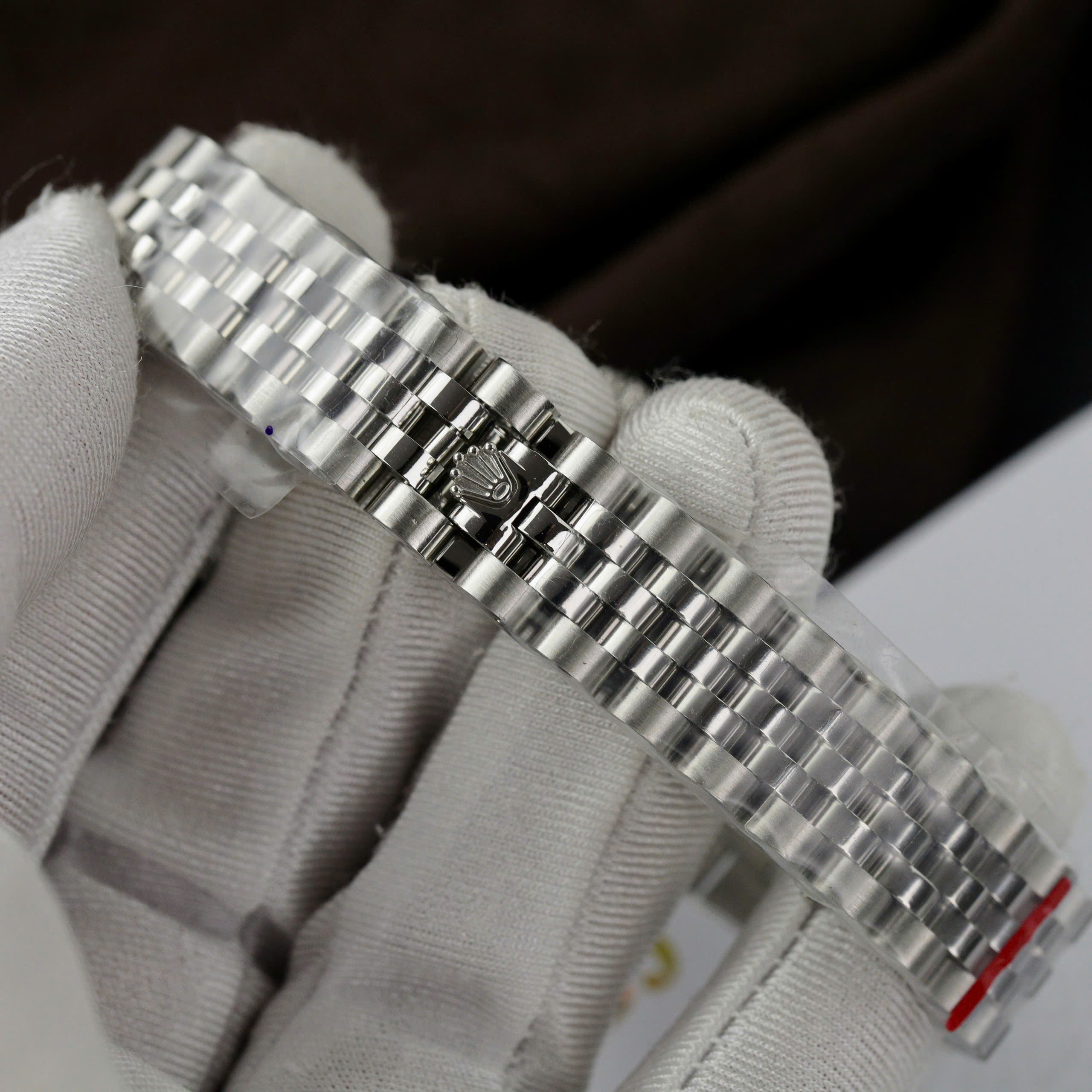 Đồng Hồ Rolex DateJust Replica 11 Nữ Mặt Khảm Trai Đính Đá Dây Thép 31mm (7)