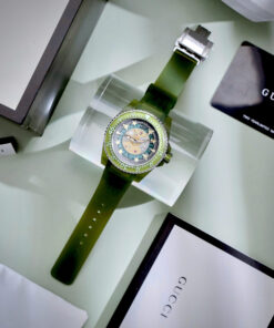 Đồng hồ Gucci Dive Rubber unisex dây cao su xanh green like auth 40mm