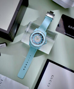 Đồng hồ Gucci Dive Rubber unisex dây cao su xanh ngọc like auth 40mm
