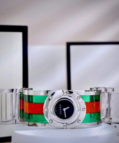 Đồng hồ Gucci Twirl like auth dạng lắc tay mix màu xanh đỏ 25mm