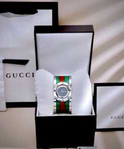 Đồng hồ Gucci Twirl like auth dạng lắc tay mix màu xanh đỏ 25mm