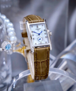 Đồng hồ Longines DolceVita nữ cọc số đá dây da nâu like auth 21.5x29mm