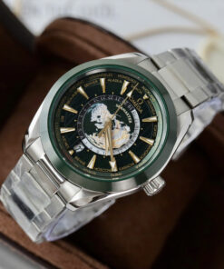 Đồng hồ Omega Seamaster Replica 11 Aqua Terra Worldtimer màu xanh lá cây 43mm (2)