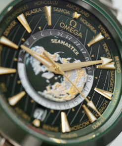 Đồng hồ Omega Seamaster Replica 11 Aqua Terra Worldtimer màu xanh lá cây 43mm (2)