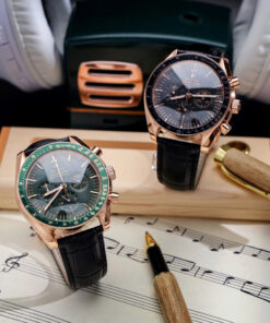 Đồng hồ Omega Speedmaster nam mặt xanh green fake cao cấp 43mm