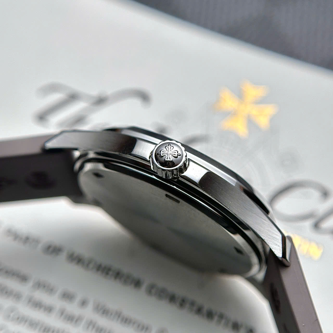 Đồng hồ Patek Philippe nữ đính đá dây cao su Replica cao cấp nhà máy PPF 35,6mm (3)