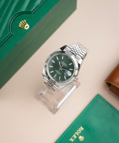 Đồng hồ Rolex DateJust 126334 Rep 11 mặt số nếp gấp màu xanh lá cây Clean 41mm (2)