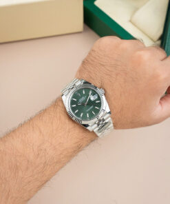 Đồng hồ Rolex DateJust 126334 Rep 11 mặt số nếp gấp màu xanh lá cây Clean 41mm (2)