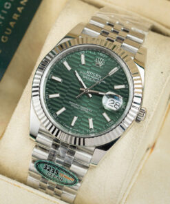 Đồng hồ Rolex DateJust 126334 Rep 11 mặt số nếp gấp màu xanh lá cây Clean 41mm (2)