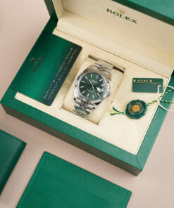 Đồng hồ Rolex DateJust 126334 Rep 11 mặt số nếp gấp màu xanh lá cây Clean 41mm (2)