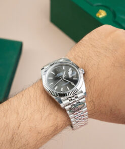 Đồng hồ Rolex DateJust Chế Tác nam mặt xám cọc số dạ quang Clean 41mm (2)