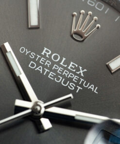 Đồng hồ Rolex DateJust Chế Tác nam mặt xám cọc số dạ quang Clean 41mm (2)