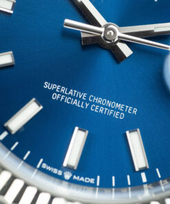 Đồng hồ Rolex DateJust Replica 11 nam mặt xanh blue cọc số dạ quang Clean 41mm (16)