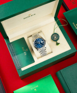 Đồng hồ Rolex DateJust Replica 11 nam mặt xanh blue cọc số dạ quang Clean 41mm (16)