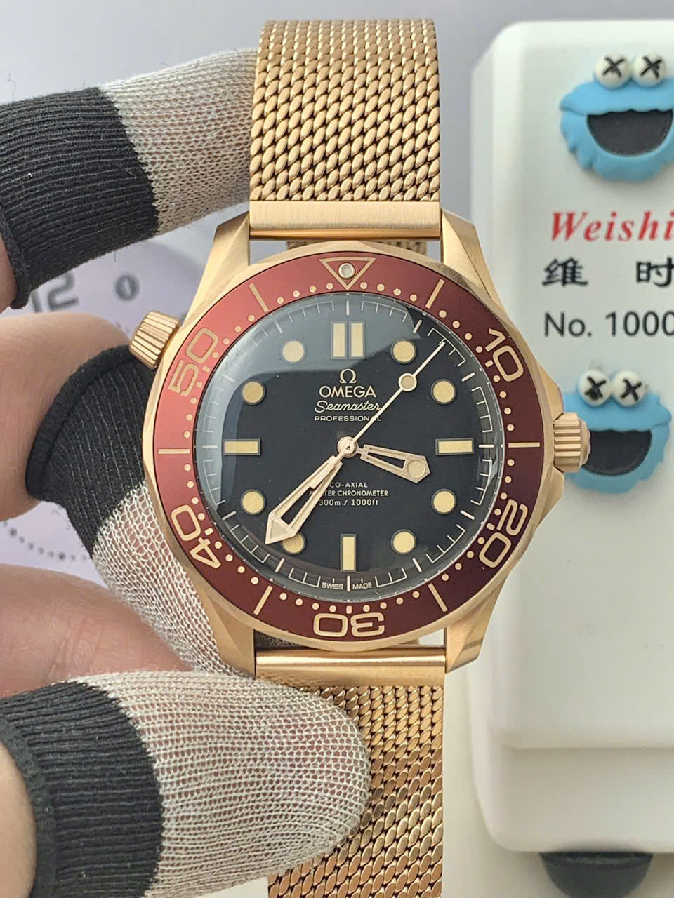 Đồng hồ Seamaster Diver 300M Bronze Gold chế tác cao cấp nhất viền đỏ nhà máy VS 42mm (1) Đồng hồ Seamaster Diver 300M Bronze Gold chế tác cao cấp nhất viền đỏ nhà máy VS 42mm