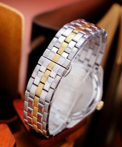 Đồng hồ Versace Greca Time GMT demi vàng mặt đen fake cao cấp 41mm