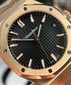 Đồng hồ nam Audemars Piguet Royal Oak 15500OR Rep 11 mặt đen dây kim loại APS 41mm (1)