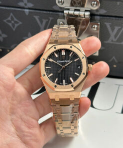 Đồng hồ nam Audemars Piguet Royal Oak 15500OR Rep 11 mặt đen dây kim loại APS 41mm (1)