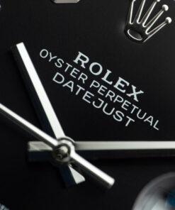 Đồng hồ nam Rolex DateJust Replica 11 mặt đen cọc số đá xưởng Clean 41mm (2)
