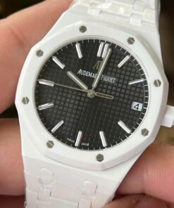 Đồng hồ Audemars Piguet Royal Oak Replica 11 chế tác vỏ gốm trắng 41mm (8)