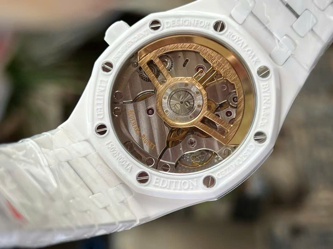 Đồng hồ Audemars Piguet Royal Oak Replica 11 chế tác vỏ gốm trắng 41mm (9)