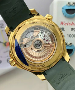 Đồng hồ Omega Seamaster Diver 300M Rep 11 dây cao su màu xanh lá xưởng VS 42mm (1)