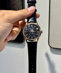 Đồng hồ Patek Philippe 5396R King gold dây da đen máy cơ nhật rẻ Fake cao cấp 40mm