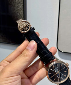 Đồng hồ Patek Philippe 5396R King gold dây da đen máy cơ nhật rẻ Fake cao cấp 40mm