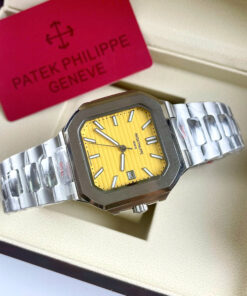 Đồng hồ Patek Philippe 5821/1A Cubitus mặt vàng máy cơ nhật giá rẻ fake cao cấp 43mm