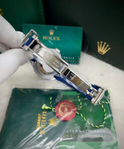 Đồng hồ Rolex Submariner nam niềng đá dây cao su xanh blue Fake cao cấp 40mm