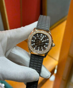 Đồng Hồ Patek Philippe Nữ Đính Đá Màu Nâu Aquanaut 5067 Dây Cao Su Nhà Máy PPF 35,6mm (10)