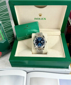 Đồng Hồ Rolex Datejust nam mặt xanh blue ZF máy Miyota Nhật Fake Cao Cấp 40mm