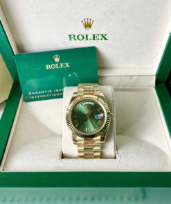 Đồng Hồ Rolex Day - Date ZF nam mặt xanh Green máy Miyota Nhật Fake 11 40mm