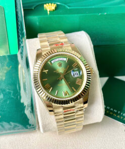 Đồng Hồ Rolex Day - Date ZF nam mặt xanh Green máy Miyota Nhật Fake 11 40mm