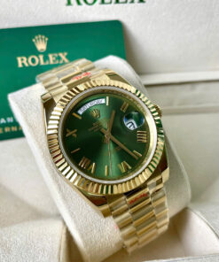 Đồng Hồ Rolex Day - Date ZF nam mặt xanh Green máy Miyota Nhật Fake 11 40mm