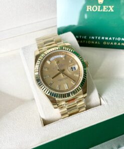 Đồng Hồ Rolex Day - Date ZF nam vàng gold máy Miyota Nhật Fake 11 40mm