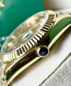 Đồng Hồ Rolex Day - Date ZF nam vàng gold máy Miyota Nhật Fake 11 40mm